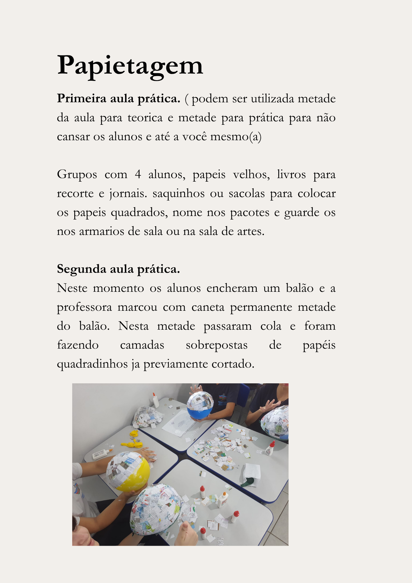 Prévia — Papietagem — 1ª e 2ª aula prática